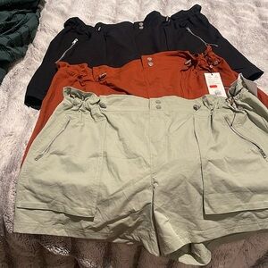 Calia High Waisted Paper Bag Shorts